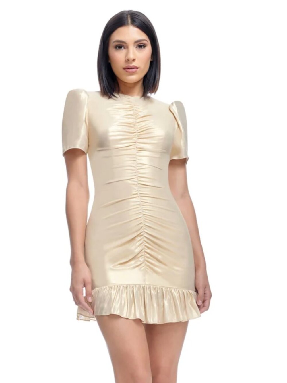 NWOT Dress the Population Chandler Dress Gold Foil